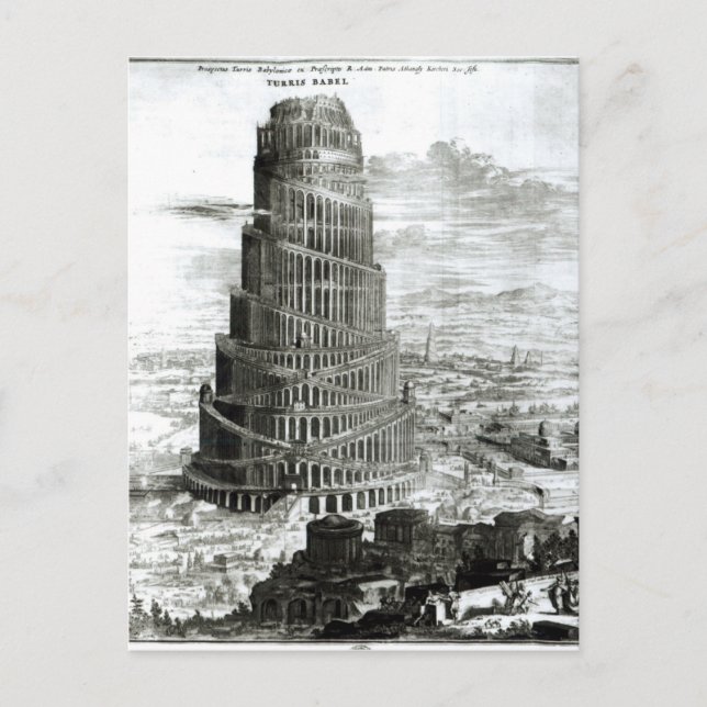 Cartão Postal A Torre de Babel, 1679 (Frente)