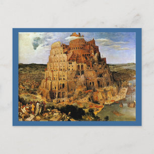 Cartão Postal "A Torre de Babel" de Pieter Bruegel (cerca de 156