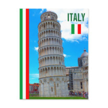 A Torre De Pisa E A Bandeira Italiana