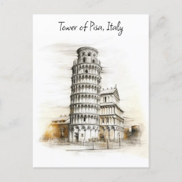 Cartão Postal A Torre de Pisa, Itália