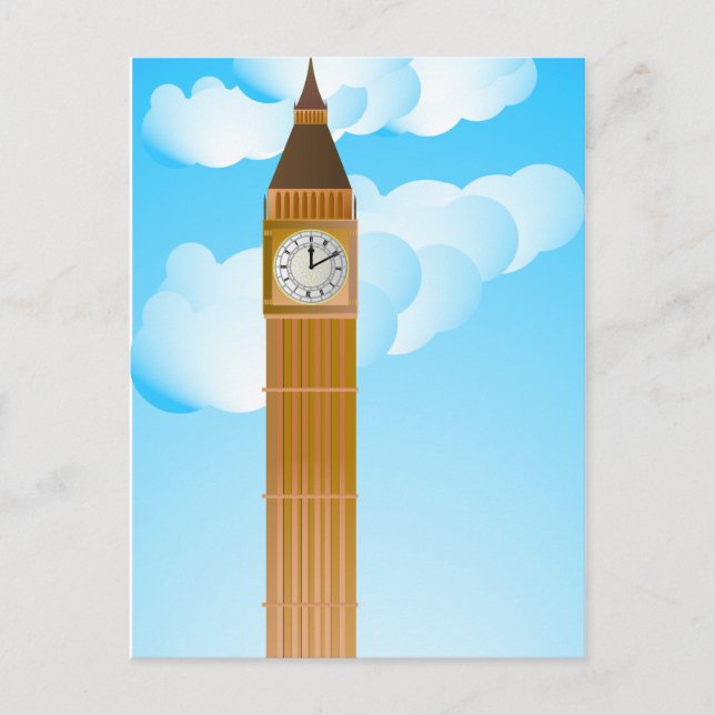 Cartão Postal A torre do relógio & Big Ben (Frente)