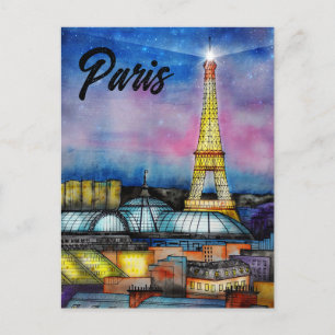 Cartão Postal A Torre Eiffel Paris França