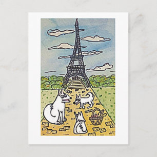 Cartão Postal A Torre Eiffel, Paródia de Arte Original