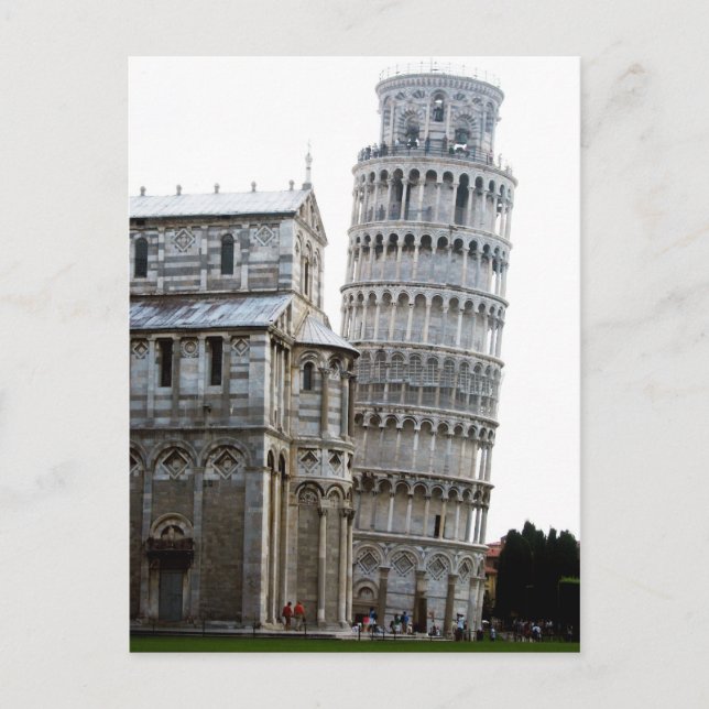 Cartão Postal A torre inclinada de Pisa (Frente)