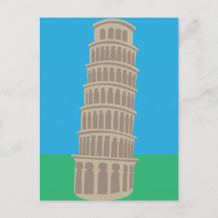 Cartão Postal A Torre Inclinada de Pisa da Itália