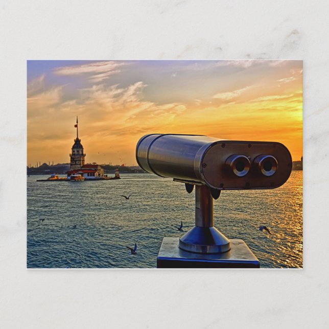 Cartão Postal A Torre Maiden Em Istambul, Turquia. (Frente)