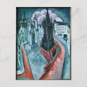 Cartão Postal A Torre Vermelha em Halle, 1915