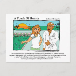 Cartão Postal "A Touch of Humor" Spa Massage Comic Canibal