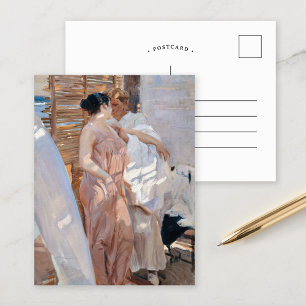 Cartão Postal A túnica rosa, depois do banho   Joaquín Sorolla