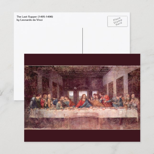 Cartão Postal A Última Ceia de Leonardo da Vinci (Frente/Verso)