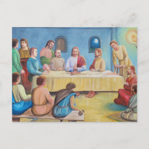 Cartão Postal A Última Ceia: Jesus e os Discípulos