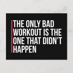 Cartão Postal A Única Citação De Gym De Workout Incorreta