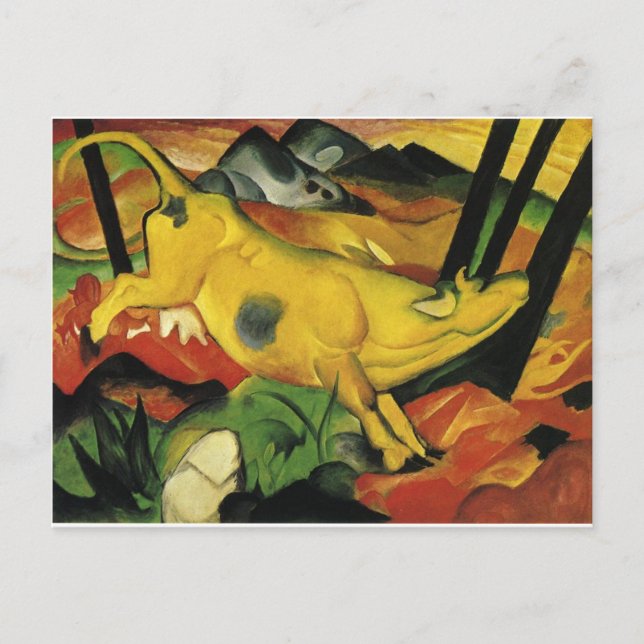 Cartão Postal A vaca amarela de Franz Marc (Frente)