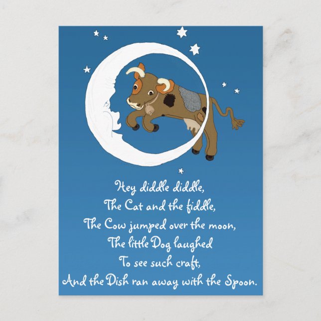 Cartão Postal A Vaca Saltou Sobre A Lua (Frente)