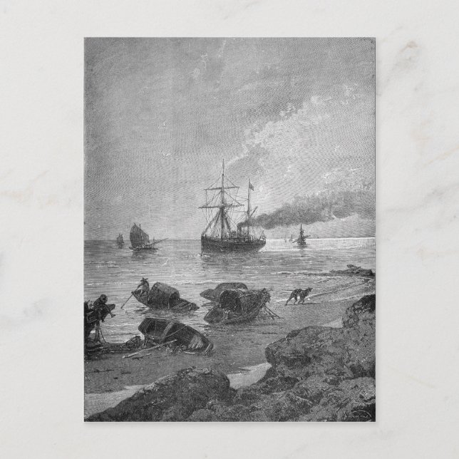 Cartão Postal A vapor Vladivostok no rio Yangtze (Frente)