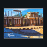 Cartão Postal A verdadeira Espanha Merida<br><div class="desc">Belo Anfiteatro de Mérida,  Espanha. Foto real transformada na arte. Veja a coleção de Espanhas Real do cheio.</div>