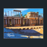 Cartão Postal A verdadeira Espanha Merida<br><div class="desc">Belo Anfiteatro de Mérida,  Espanha. Foto real transformada na arte. Veja a coleção de Espanhas Real do cheio.</div>