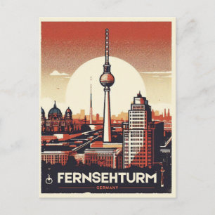 Cartão Postal A viagem de férias Fernsehturm, torre de TV de Ber