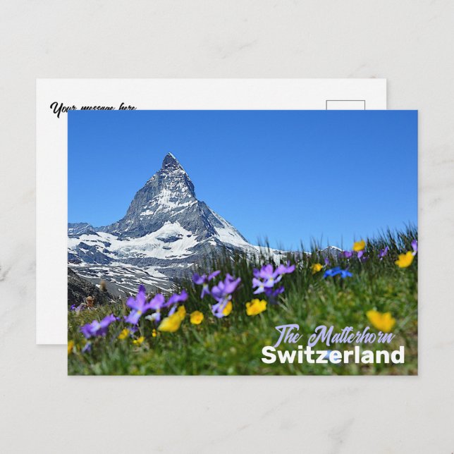 Cartão Postal A Viagem de Suiça de Matterhorn Souvenir (Frente/Verso)
