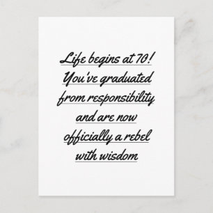 Cartão Postal A vida aposentada começa aos 70 anos, 70