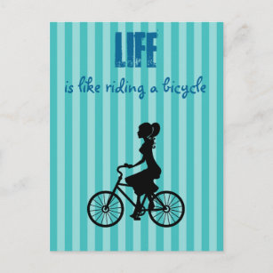 Cartão Postal A Vida De Ciclista Das Mulheres Retro É Como Andar