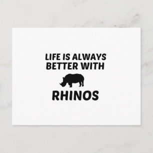 CARTÃO POSTAL A VIDA DE RINOCERONTE É MELHOR
