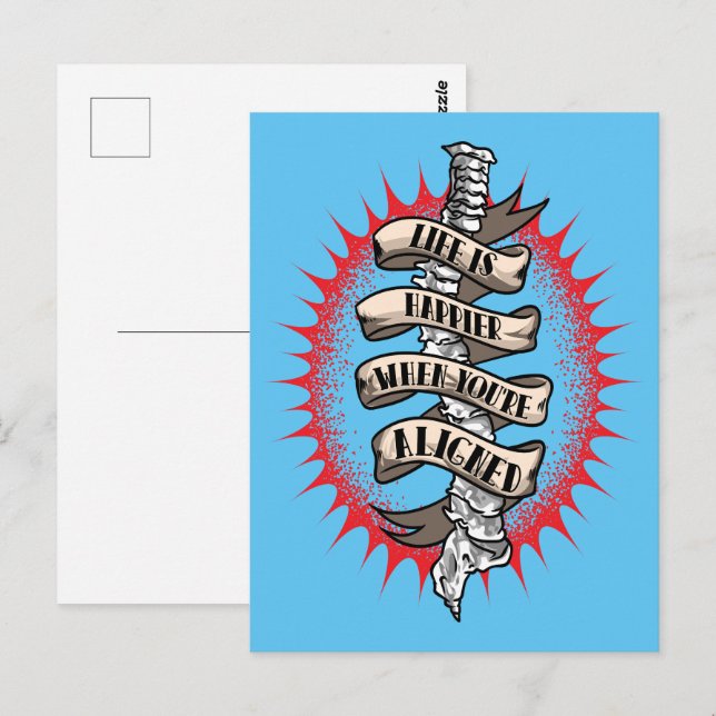 Cartão Postal A vida do quiroprático é mais feliz quando você es (Frente/Verso)