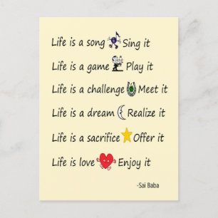 Cartão Postal A vida é
