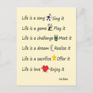 Cartão Postal A vida é