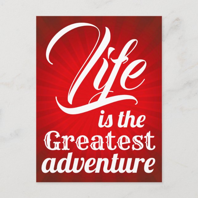 Cartão Postal A vida é a maior aventura (Frente)