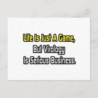 Cartão Postal A vida é apenas um jogo. A Virologia É Grave