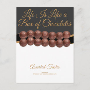 Cartão Postal A Vida é Como uma Caixa de Chocolates