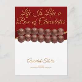Cartão Postal A Vida é Como uma Caixa de Chocolates