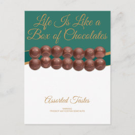 Cartão Postal A Vida é Como uma Caixa de Chocolates