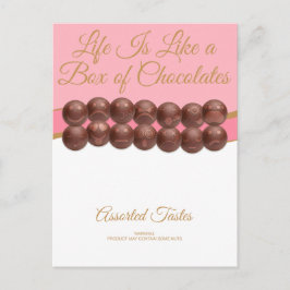 Cartão Postal A Vida é Como uma Caixa de Chocolates