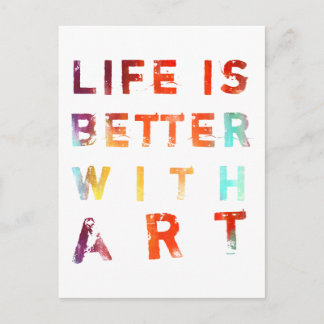 Cartão Postal A Vida É Melhor Com A Arte