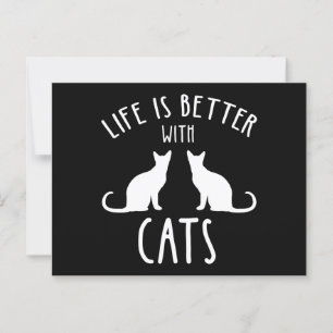 Cartão Postal A Vida É Melhor Com Gatos