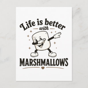 Cartão Postal A vida é melhor com marshmallows