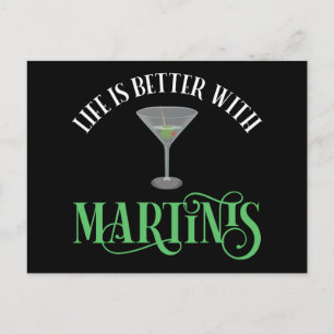 Cartão Postal A Vida é Melhor Com Martinis