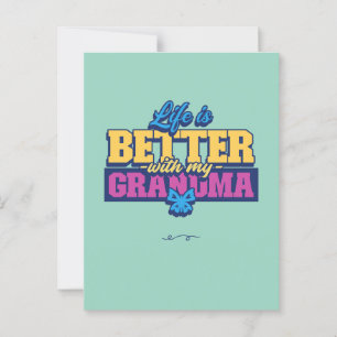 Cartão Postal a vida é melhor com o Dia de as mães da minha avó