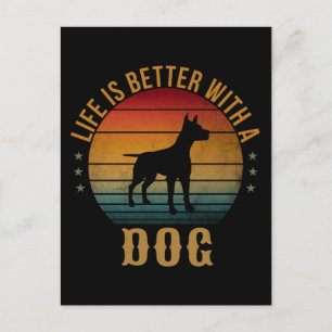 CARTÃO POSTAL A VIDA É MELHOR COM UM CÃO 