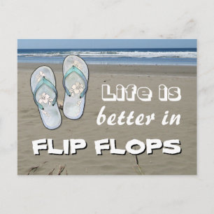 Cartão Postal A vida é melhor nos Chinelos