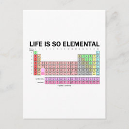 Cartão Postal A Vida É Tão Elementar (Mesa Periódica De Elemento
