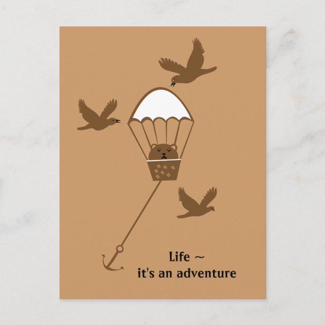 Cartão Postal A vida é uma aventura (Frente)