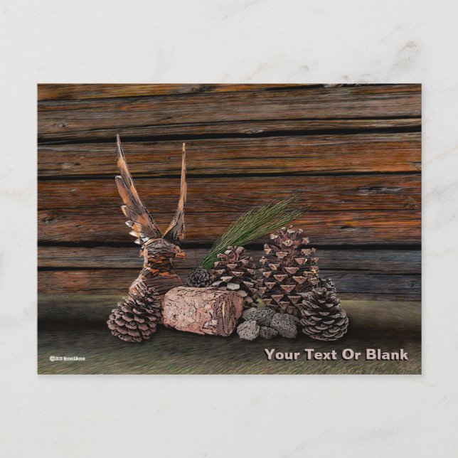 Cartão Postal A Vida Estática Com Águia (Frente)