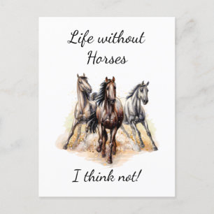 Cartão Postal A vida sem cavalos, eu acho que não! Cavalos de ci