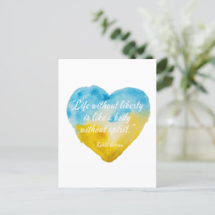 Cartão Postal A vida sem liberdade cita o coração da Ucrânia