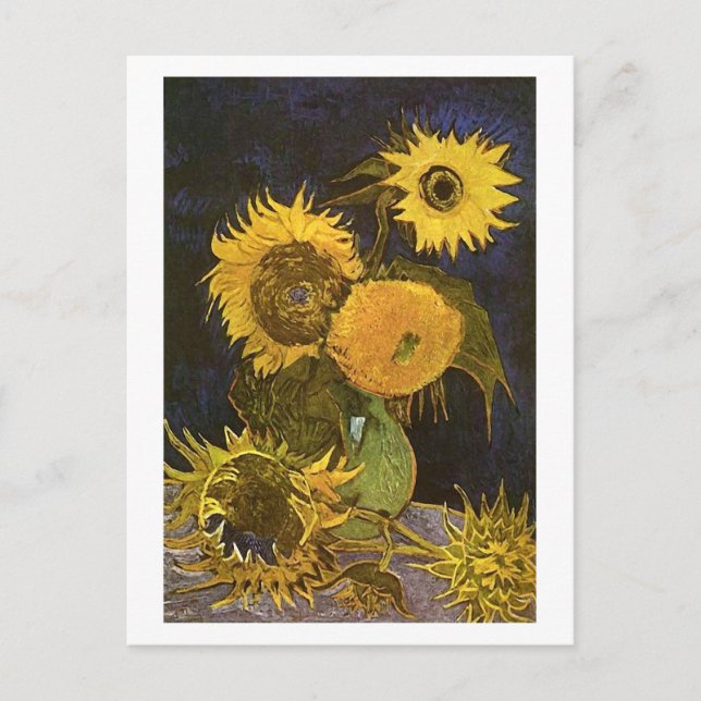 Cartão Postal A Vida Vase Cinco Girassóis Van Gogh Belas Artes (Frente)