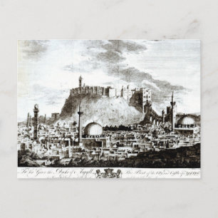 Cartão Postal A view of the city and castle of Aleppo, Syria