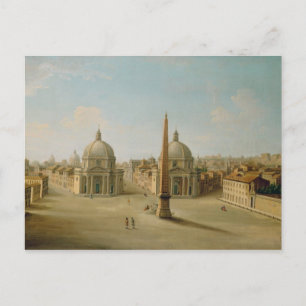 Cartão Postal A View of the Piazza del Popolo (oil on canvas)